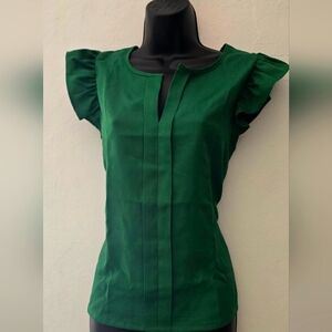 Clasic Solid Ruffle Sleeve Top NWOT